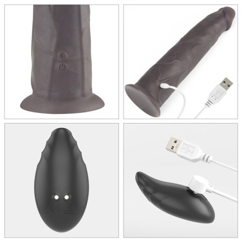 Realistyczny Dildo z Platynowego Silikonu o Podwójnej Warstwie z Rotacją i Wibracjami – 23 cm