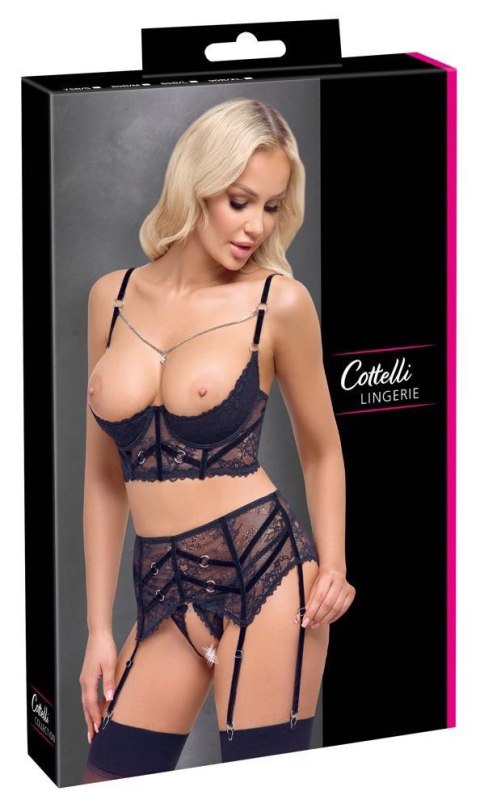 Erotyczny Komplet: Biustonosz Shelf z Łańcuszkiem 85B/L