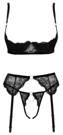 Zmysłowy Komplet Bielizny z Łańcuszkami – Shelf Bra, Pas i Stringi 85B/L