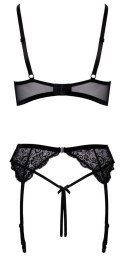 Zmysłowy Komplet Bielizny z Łańcuszkami – Shelf Bra, Pas i Stringi 85B/L