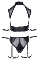 Zmysłowy komplet bondage Cottelli: Top i majtki – czarny XL