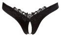 Perłowe Stringi G-string – Czarne M