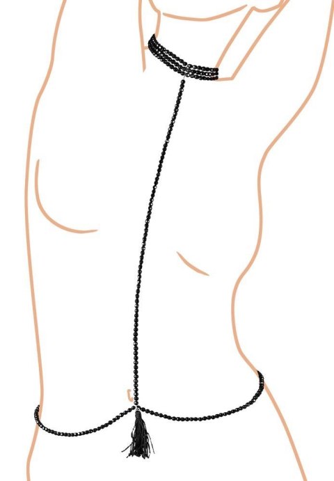 Elegancki choker z perłowym łańcuszkiem na ciało S-L