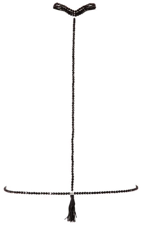Elegancki choker z perłowym łańcuszkiem na ciało S-L