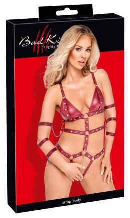 Uwodzicielskie Body z Paskami Bad Kitty, Czerwone, XL