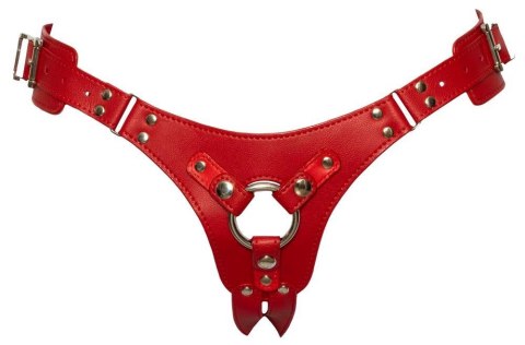 Stylowa uprząż strap-on Bad Kitty, czerwona (S-L)