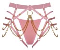 Bad Kitty - Różowa Uprząż z Łańcuszkami i Mini Stringami