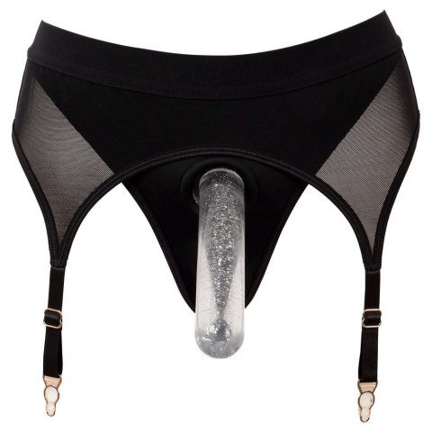Bad Kitty Erotyczny string z uprzężą strap-on i pasem do pończoch 2XL