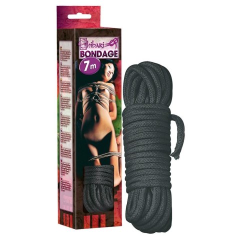 Zmysłowa lina do BDSM w głębokiej czerni, 7 metrów