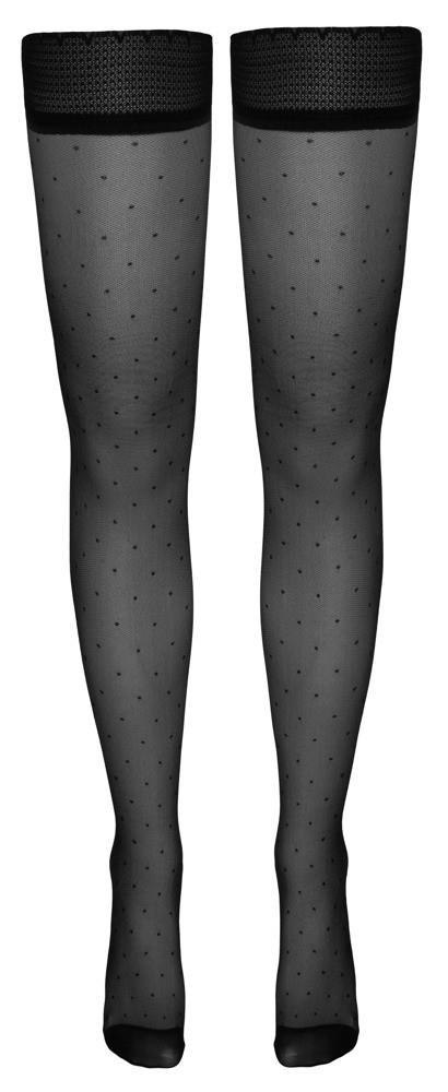 Eleganckie Pończochy Samonośne w Kropki Dots 5