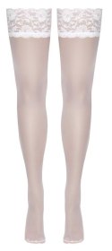 Eleganckie białe pończochy samonośne