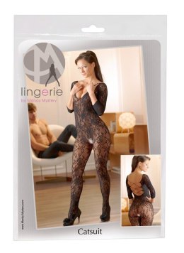Elegancki koronkowy kombinezon typu catsuit S-L