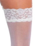 Eleganckie Białe Pończochy Cottelli LEGWARE - Rozmiar L