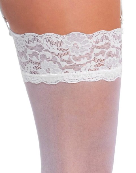 Eleganckie Białe Pończochy Cottelli LEGWARE - Rozmiar L