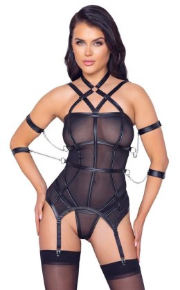 Zmysłowy Komplet Bielizny Bondage Basque XL