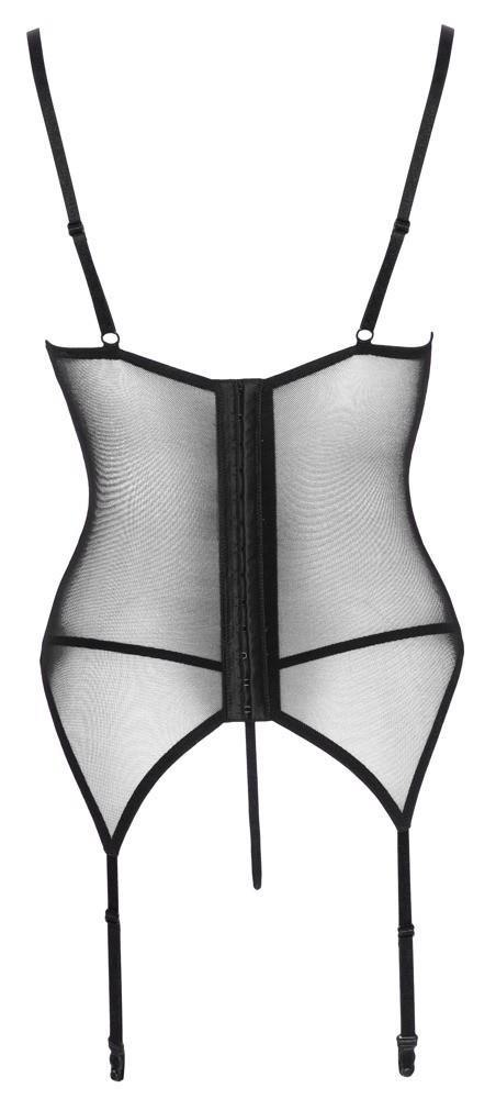 Zmysłowa Koszulka Baskinka z Podwiązkami Cottelli LINGERIE – Czerwień/Czerń S