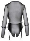 Eleganckie body bondage w kolorze czarnym, rozmiar S