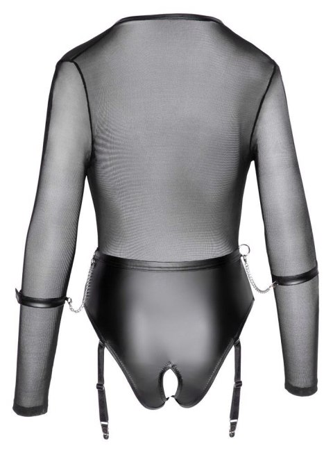 Eleganckie body bondage w kolorze czarnym, rozmiar S