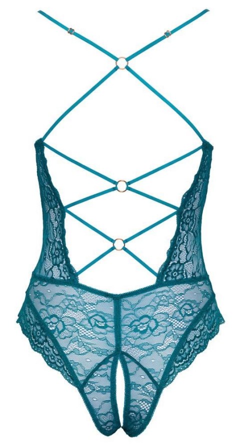 Zmysłowe body Ouvert Cottelli LINGERIE w odcieniu głębokiego turkusu