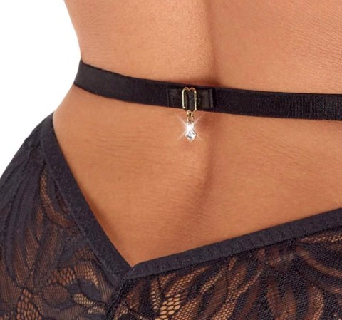 Eleganckie czarne body koronkowe L/XL