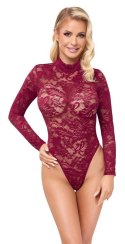Koronkowe body w zmysłowej czerwieni, rozmiar M