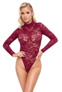 Koronkowe body w zmysłowej czerwieni, rozmiar M