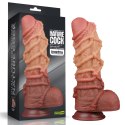 Luksusowe, Realistyczne Dildo King Size z Platynowego Silikonu, Dwuwarstwowe, 10.5 cala z Akcentem Sznura