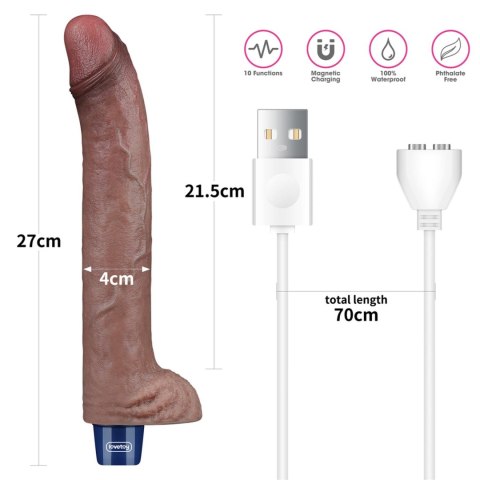 Lovetoy Real Softee: 11-calowy Realistyczny Wibrator Silikonowy z Funkcją Wibracji i Ładowania USB