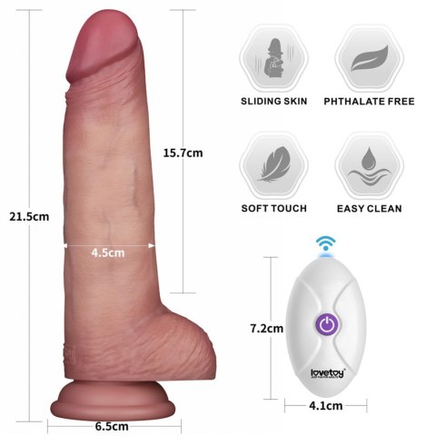 Realistyczne Wibrujące Dildo 8.5" Sliding Skin Pro II