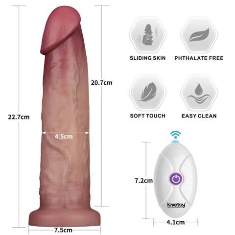 Wibrujące Dildo Sliding Skin Pro II – Realizm Dwuwarstwowego Silikonu, 22.9 cm
