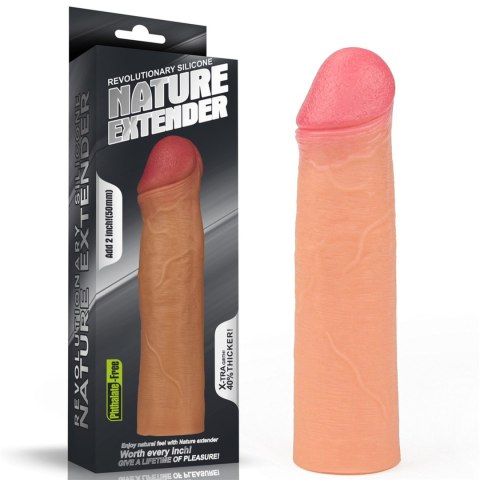 Rewolucyjna silikonowa przedłużka penisowa 'Nature' (+5 cm)