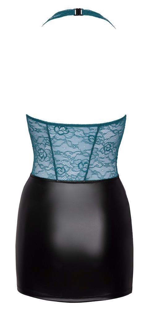Elegancka sukienka Cottelli LINGERIE w odcieniach czerni i turkusu