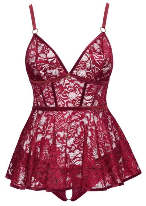 Uwodzicielski Babydoll w intensywnej czerwieni 2XL