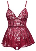 Czerwony Babydoll Cottelli CURVES 3XL
