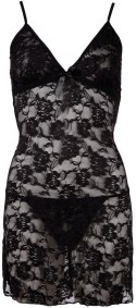 Seksowny Czarny Komplet Bielizny Chemise, Rozmiar M