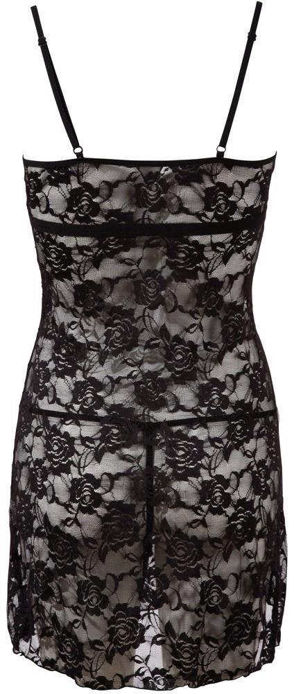 Seksowny Czarny Komplet Bielizny Chemise, Rozmiar M