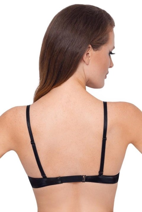 Zmysłowy biustonosz winylowy Black Level, czarny, rozmiar 85D