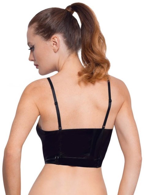 Winyleowy top z ozdobną klamrą XL