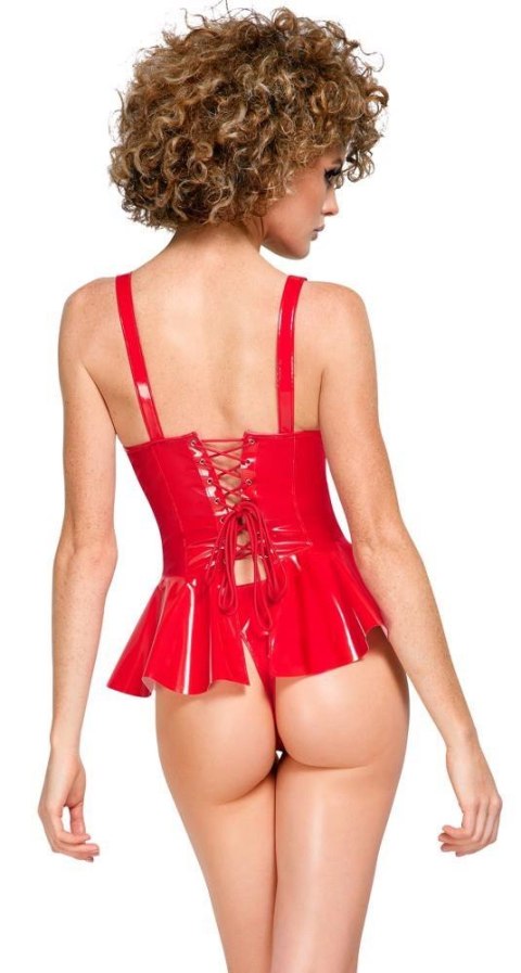 Czerwony winylowy top M