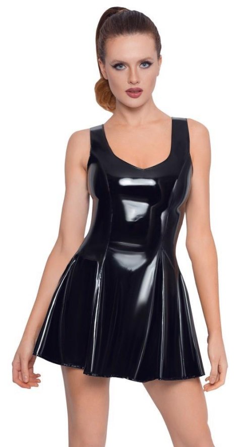 Zmysłowa Sukienka Winylowa Black Level XL – Głęboka Czerń