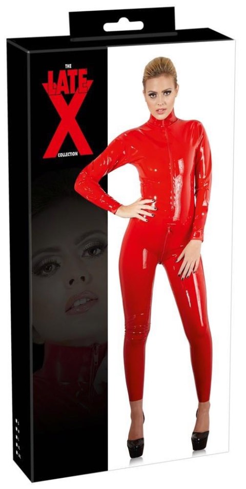 Zmysłowy Czerwony Lateksowy Catsuit 2XL