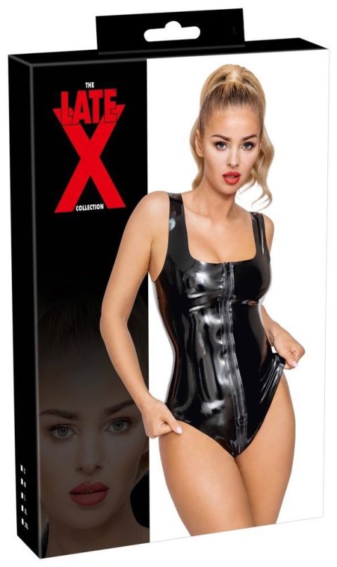 Eleganckie lateksowe body z zamkiem XL