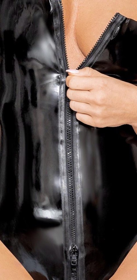 Eleganckie lateksowe body z zamkiem XL