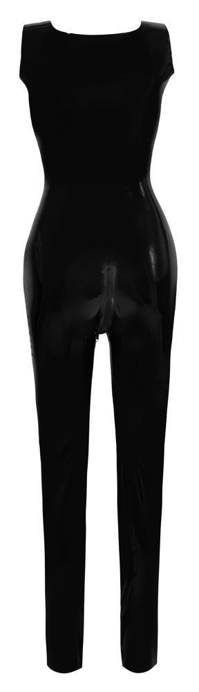 Zmysłowy Lateksowy Kombinezon Catsuit w Czerni