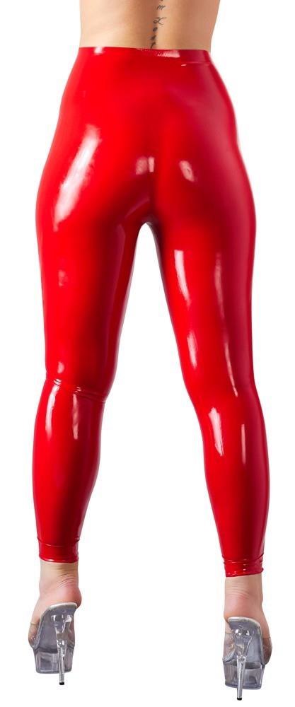 Czerwone legginsy lateksowe XL
