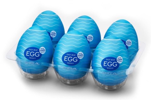 Tenga Egg Wavy II Cool – Jajka Masturbacyjne z Chłodzącym Efektem, 6 sztuk
