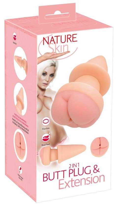Wielofunkcyjny Plug Analny z Materiału Nature Skin