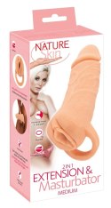 Nature Skin 2w1: Realistyczna Nakładka i Masturbator 18,5 cm