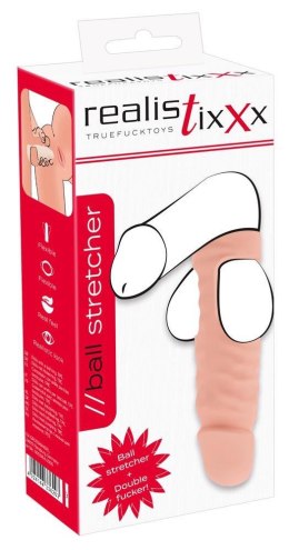 Realistixxx | Rozciągacz Jąder z Dildo do Podwójnej Penetracji