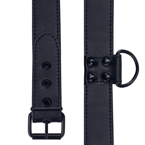 Czarna Matowa Obroża ze Smyczą Bondage Fetish